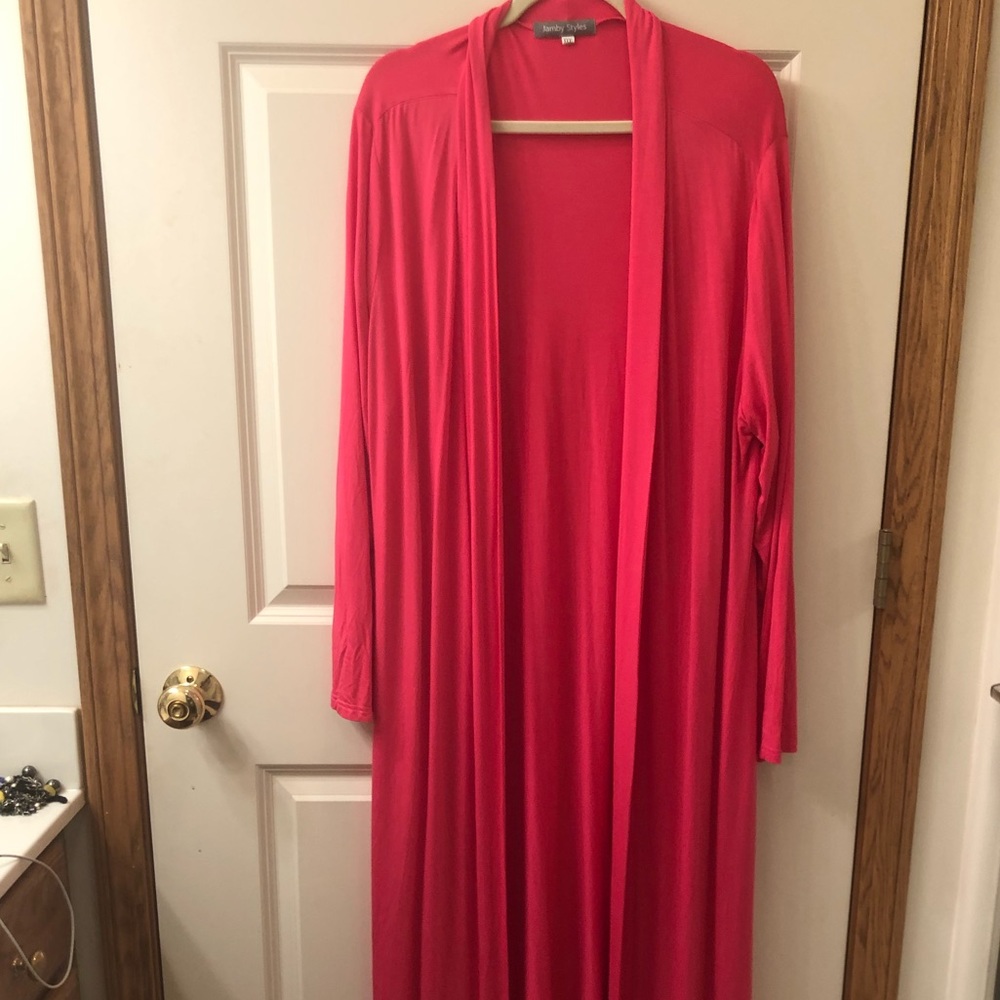 Pink long cardigan